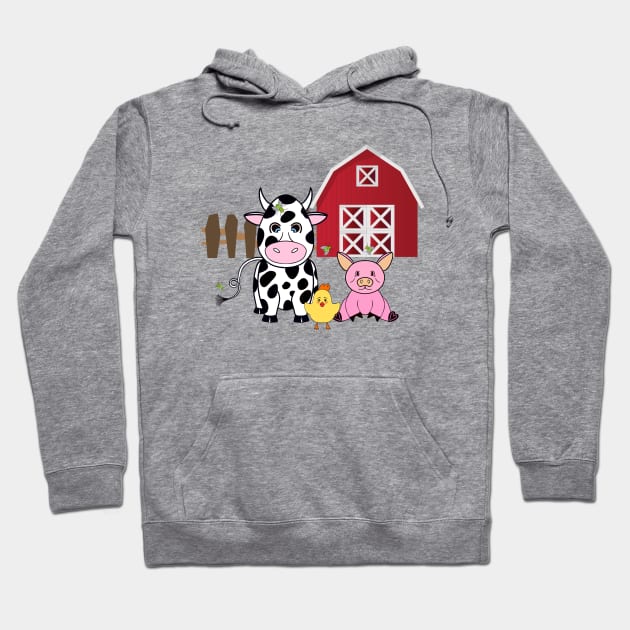 LIFE On The Farm - Cute Farm Animals Art Hoodie by SartorisArt1